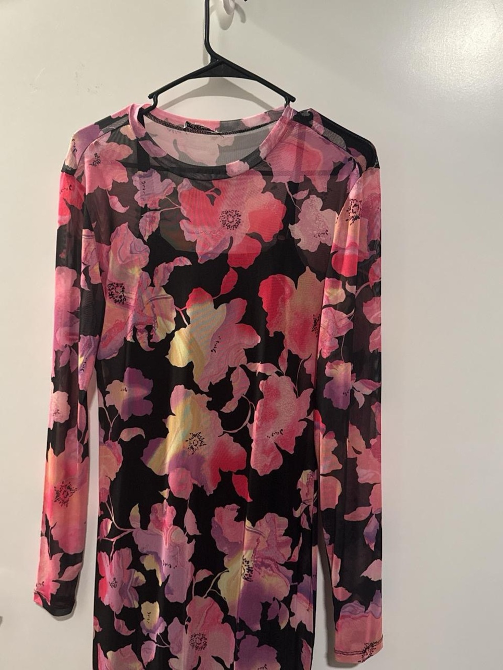 AFRM Black Maxi Dress with Pink, Coral & Yellow Floral Print - Picture 5 of 8